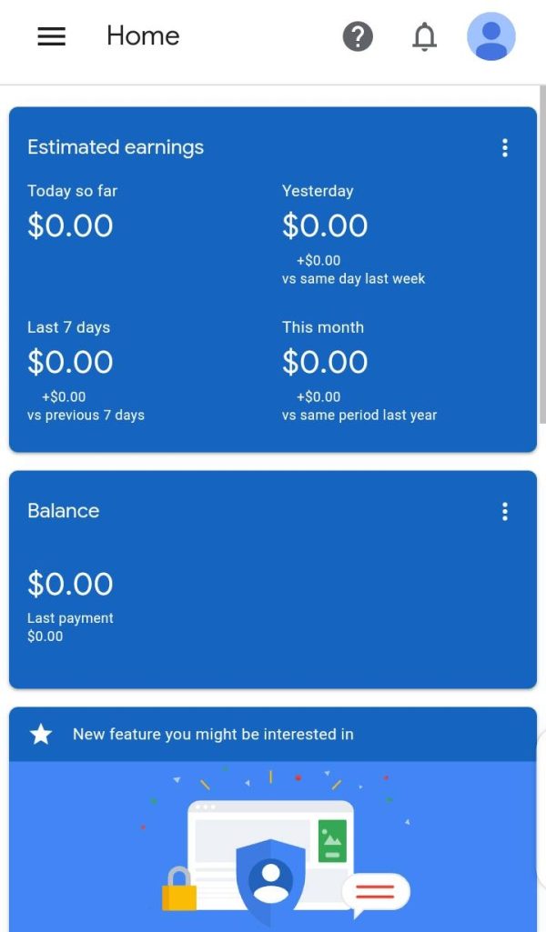 $0.00 UNVERIFIED NIGERIA ADSENSE ACCOUNT