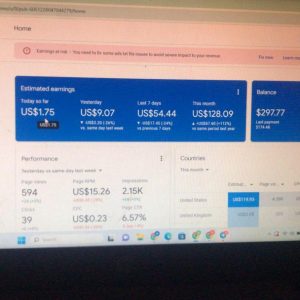 $297 30x received Payment Nigeria Adsense Account