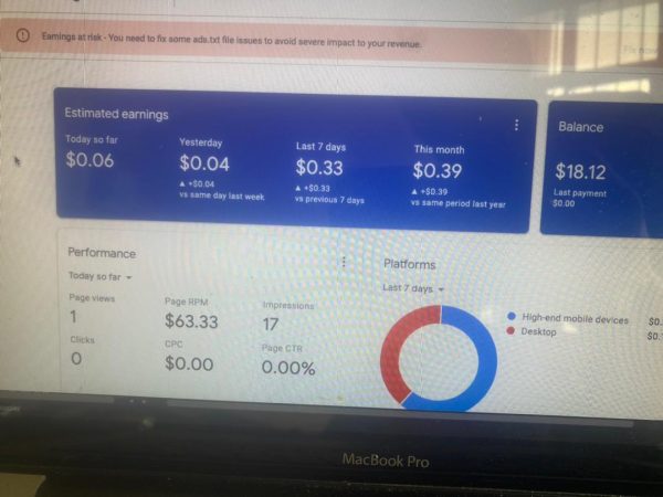 $18.12 Fully Verified Nigerian 🇳🇬 Adsense Account Available