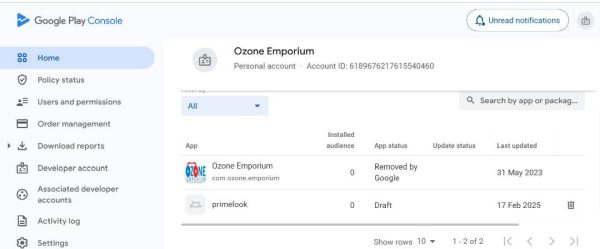 Nigeria Google play console account available